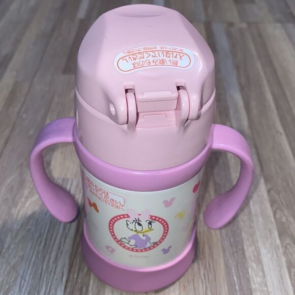 Disney Minnie Mouse Daisy Duck thermos travel toddler cup two handle soft straw - Picture 4 of 8